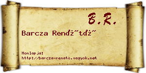 Barcza Renátó névjegykártya