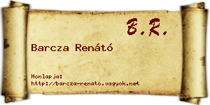 Barcza Renátó névjegykártya